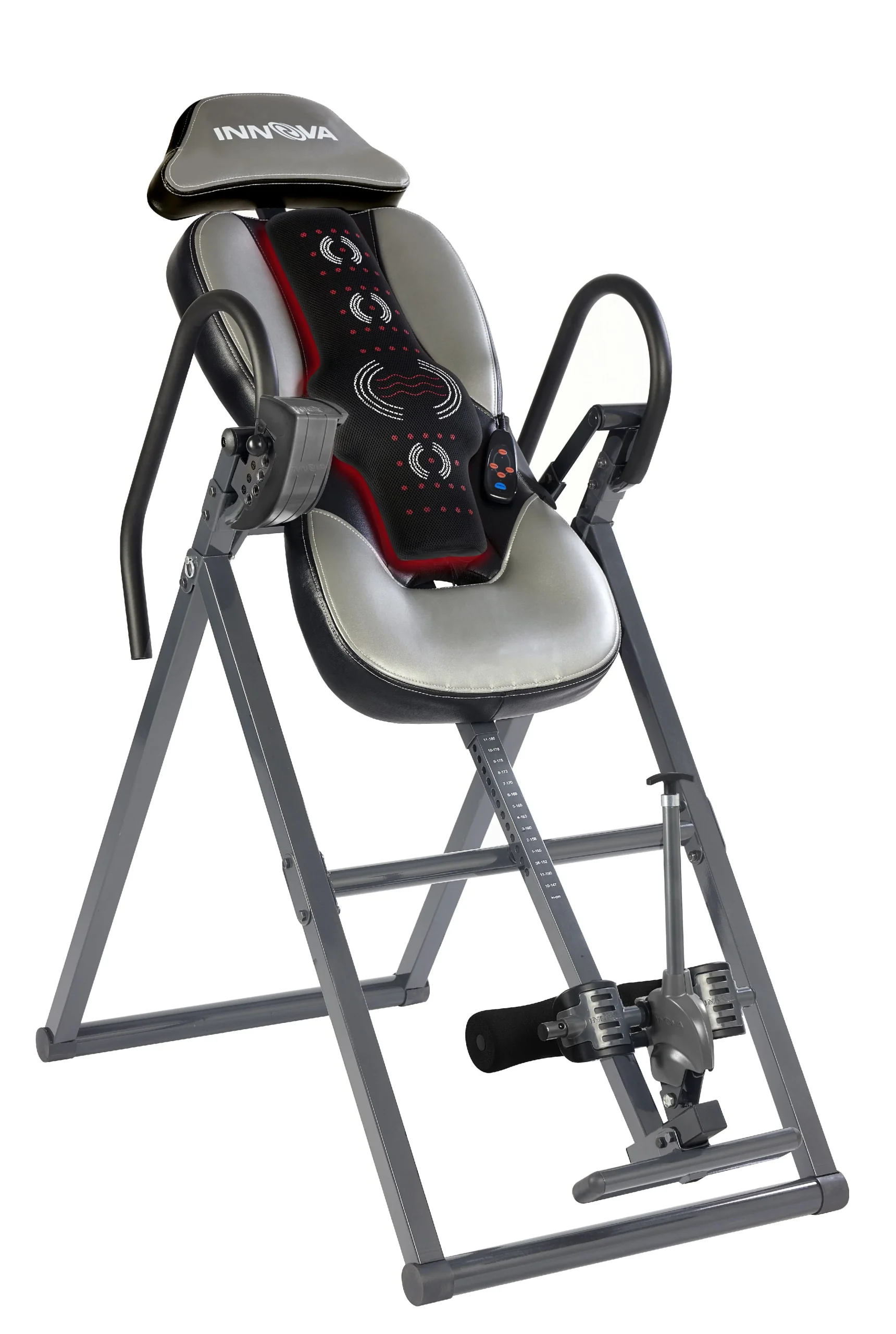 acb16dfa905924b398e3989832394fa2a9bc93820ca44586afe9b7175349e2ec.webp Innova ITM5950 Advanced Heat and Massage Therapeutic Inversion Table, , 300 lb Max Weight Capacity - Image 1