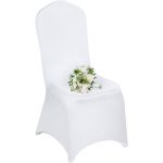 VEVOR 100pcs Spandex Stretch Chair Covers White for Wedding Party Banquet Decoration