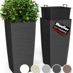 Janska by Mueller M-Resin Heavy Duty Tall Planter, Indoor/Outdoor Grande Plant, Tree, Flower Pot, 2-Piece Set, 24��, Modern Design, Built-In Drainage