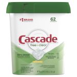 Cascade Free & Clear Dishwasher Detergent, Lemon Essence - 62 pacs, 979 g