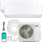 X-Pro 18000 BTU 24 SEER2 2-Zone Mini Split Air Conditioner, WiFi Enabled Energy Star Inverter Ductless AC System with Heat Pump & Line Set