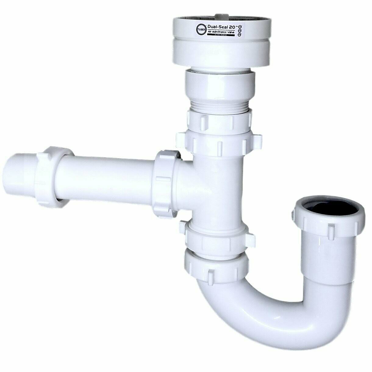 ad21e2df024e8a5b17fc0d2f74b4d5484fcd496567076ac8643f0e7116ec5d9f.jpg Air Admittance Valve Trap Assembly Kit with 1-1/2 inch Tuuber Vent 2x Superior - Image 1