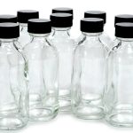 Vivaplex 12 Clear 2 oz Glass Bottles with Lids