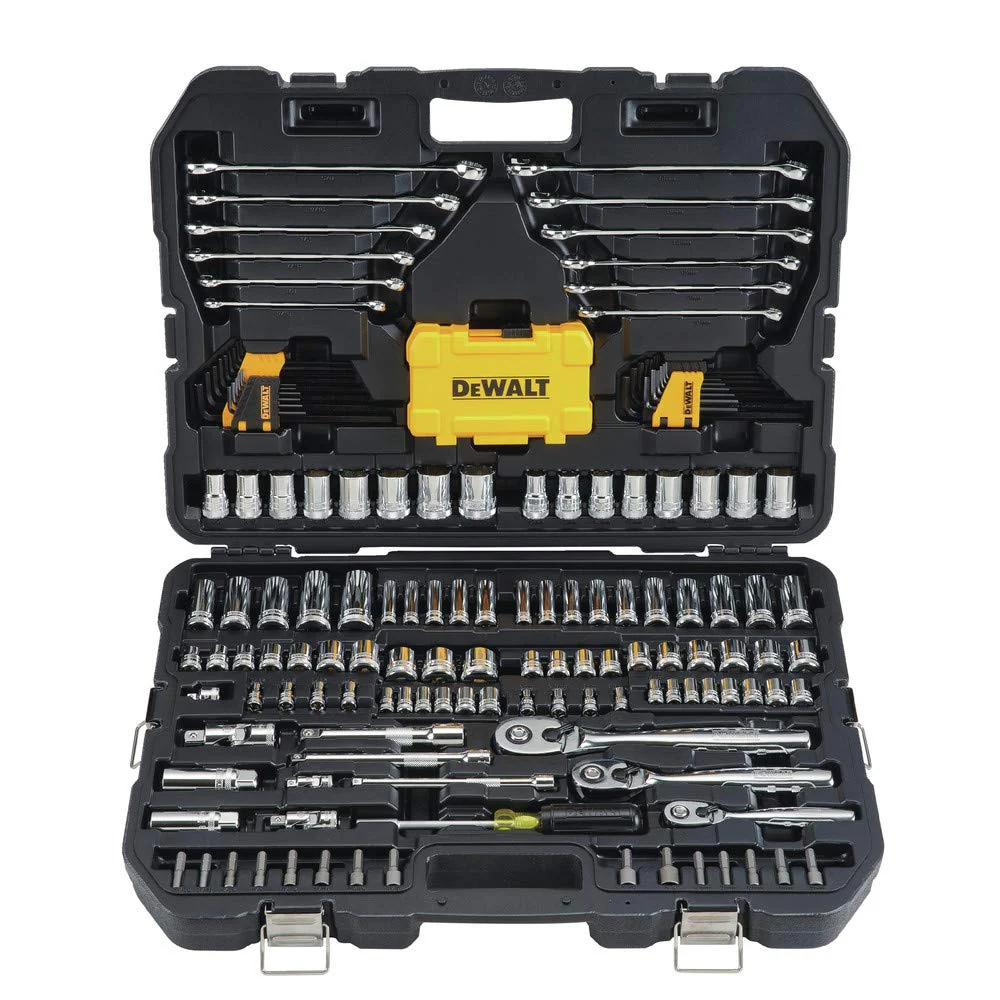 ad65d1cb4ed211e606bc6a8247adbc1892c9226eac20661476a4e9e3a63bdc2b.webp DEWALT Mechanics Tools Kit and Socket Set. 168-Piece - Image 1