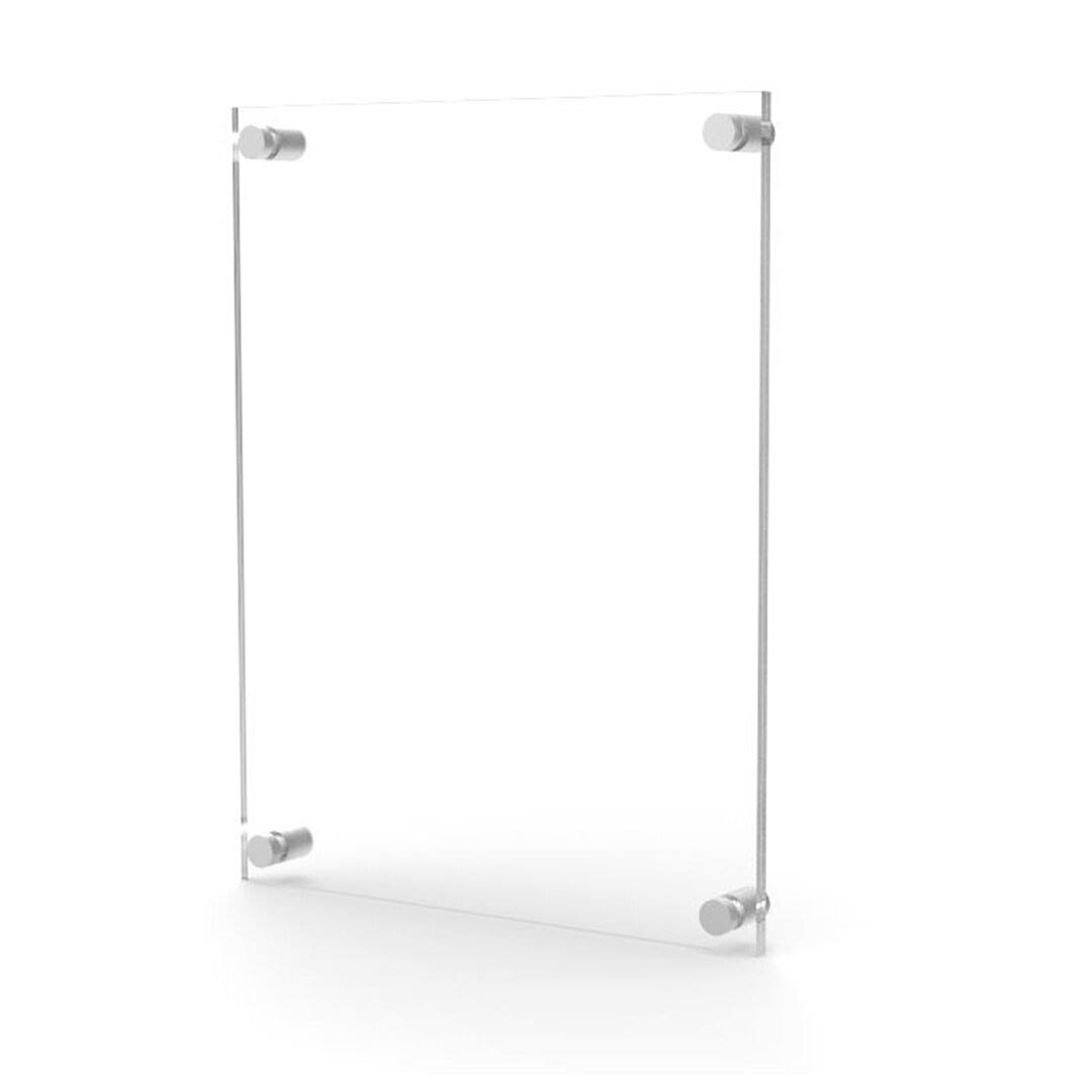 ad6b9df9f783c428b37cdeaf9acfea6f2296104b425e9e026f5189cf8336c0ca.jpg FixtureDisplays 2 Sheets Acrylic per Set Clear Sign Name Holder Plexiglass 8.5x11 11x8.5 Wallmount Poster Frame Standoff 119884-8.5x11, Size: One Size - Image 1