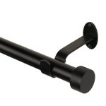 Elrene Home Fashions Serena Adjustable Curtain Rod with Cap Finials, 28"-48" - Antique Black
