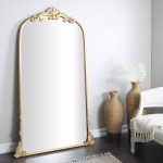 Antique Farmhouse Vintage Inspired Floral Arched Wall Mirror | Metal