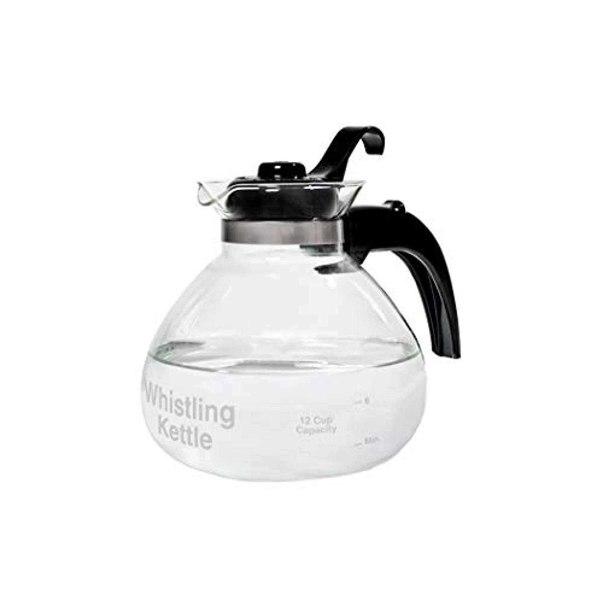 ad7f900183d2e7df7553b88edfa52295a0678260a8d3181256e715f4b77c309c.jpg Cafe Brew 12-Cup Glass Stovetop Whistling Kettle - Image 1