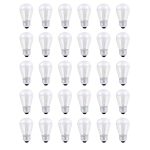 30 Pack S14 Outdoor String Light Bulbs Set 120V 11W Clear Outdoor Patio Vintage Light Shatterproof Bulbs