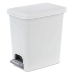 Sterilite Rectangular Step-On Wastebasket - White - 2.7 Gallon - Each