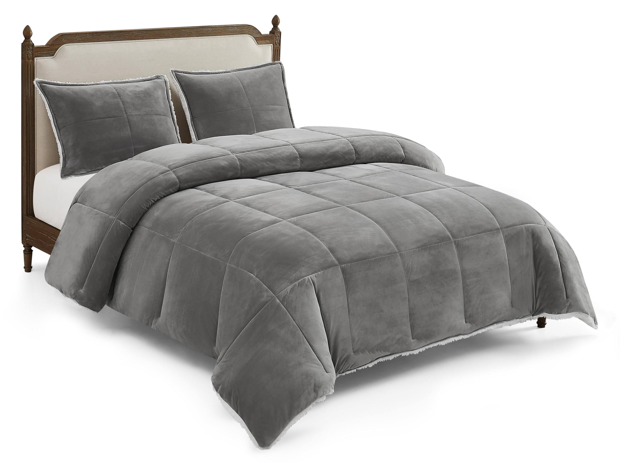 adb90bcfecd56bde6034b0db61e31d6b778dd400d455d6ccb6784cbc704529a4.jpg Ugg Blissful Sherpa Comforter Set, King, Seal - Image 1