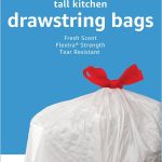 Amazon Basics Basics Flextra Tall Kitchen Drawstring Trash Bags Fresh Scent 13 Gallon 50 Count, White, 50 Count (Pack of 1)