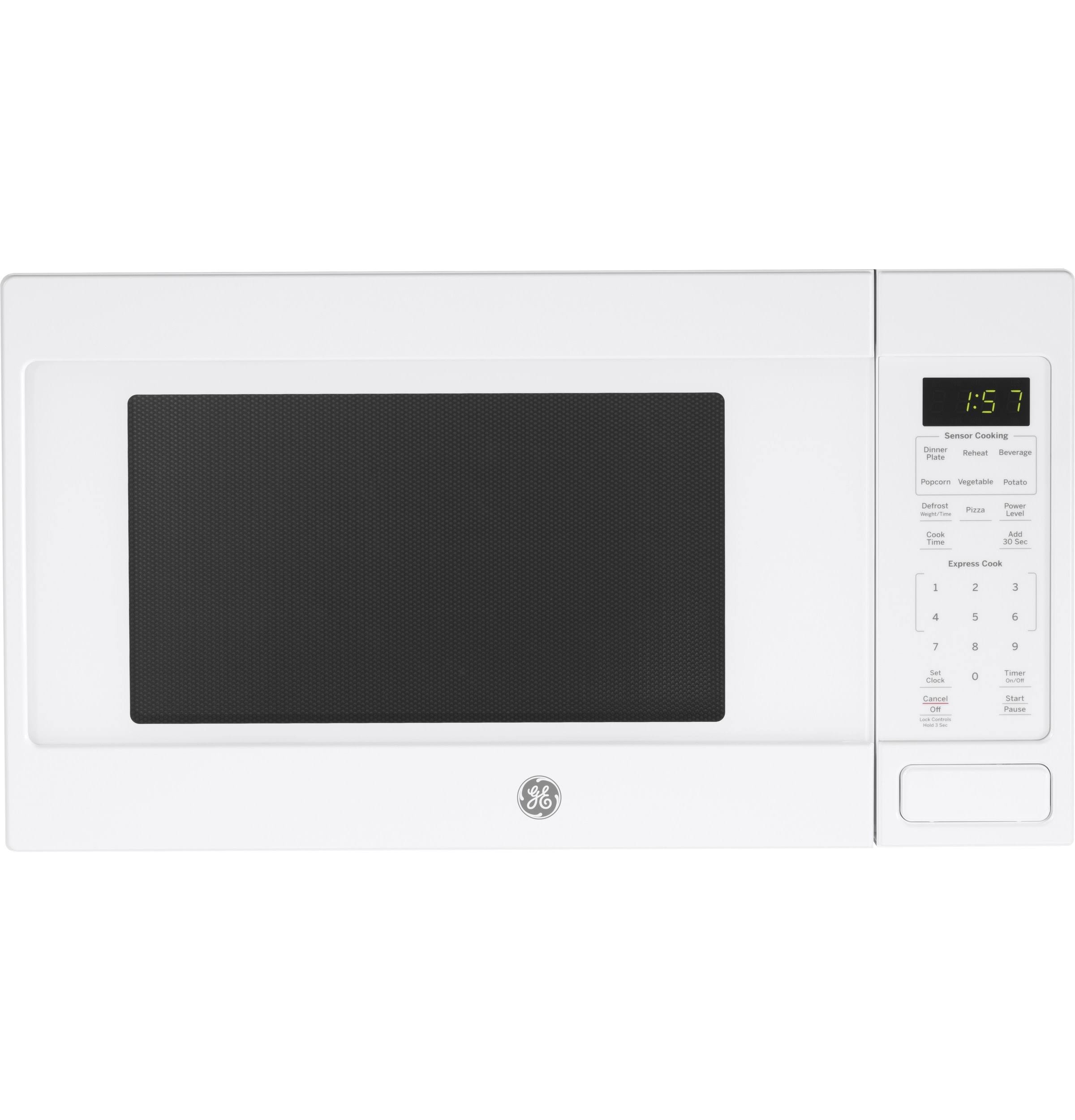 ae0596617c6017c538043ffe20c2a338a8537f1e6491e4aee22215b8f8cabfe8.jpg GE JES1657DMWW 1.6 Cu.Ft. White Countertop Microwave - Image 1