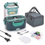 Electric Lunch Box Food Heater, Portable 60W Food Warmer Self Heating Lunch Box, 12V 24V 110V Heated Lunch Box for Car/Truck/WorkÿLeak Proof, 1.5L R