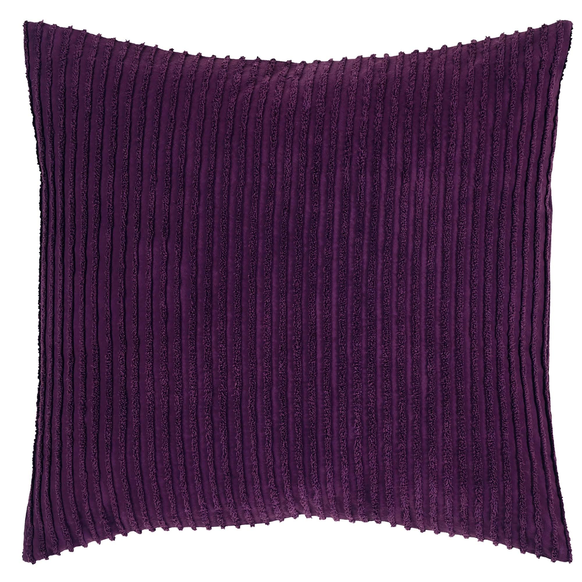 ae2cb19ccfec1e6f11901b5d5a5994478dd32f47375613787dafb5609639f02c.jpg Better Trends Jullian Stripes Design 100% Cotton Euro Sham - Plum, Purple - Image 1