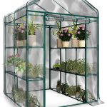 Home-Complete Walk-In Greenhouse-Indoor Outdoor with 8 Shelves, Green