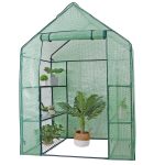 ZenSports 3-Tiers 6-Shelves Mini Walk-In Greenhouse, Indoor Outdoor Portable Plant Gardening Canopy, w/ Roll-Up Zipper Entry Door, 56 inch x 28.4