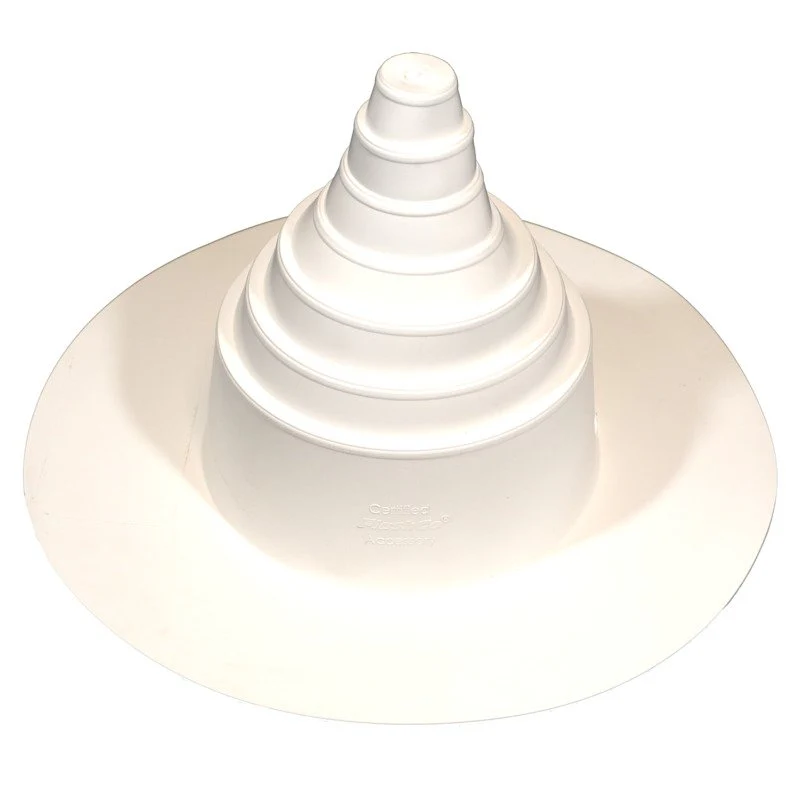 Flashco 1"-6" TPO Universal Conical Pipe Boot Flashing, White (17FCCBT16W)