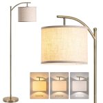 addlon Floor Lamp for Living Room with 3 Color Temperatures, Standing Lamp with Linen Lampshade for Bedroom, Office, Lamps with 9W LED Bulb Included