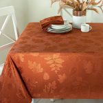 Benson Mills Harvest Legacy Damask Tablecloth (Rust, 60" x 104" Rectangular)