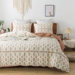 HoneiLife Queen Duvet Cover Set - Breathable 100% Cotton Floral 3pcs Wildflower Comforter Cover, with Zipper Closure and Corner Ties, Sweet Grass