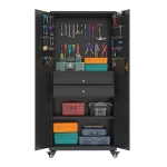 AECOJOY 71" Metal Garage Storage Cabinet with Drawers and Wheel