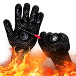BBQ Fireproof Gloves, Grill Cut-Resistant Gloves 1472��F Heat Resistant Gloves, Non-Slip Silicone Oven Gloves, Kitchen Safe Cooking Gloves for Oven