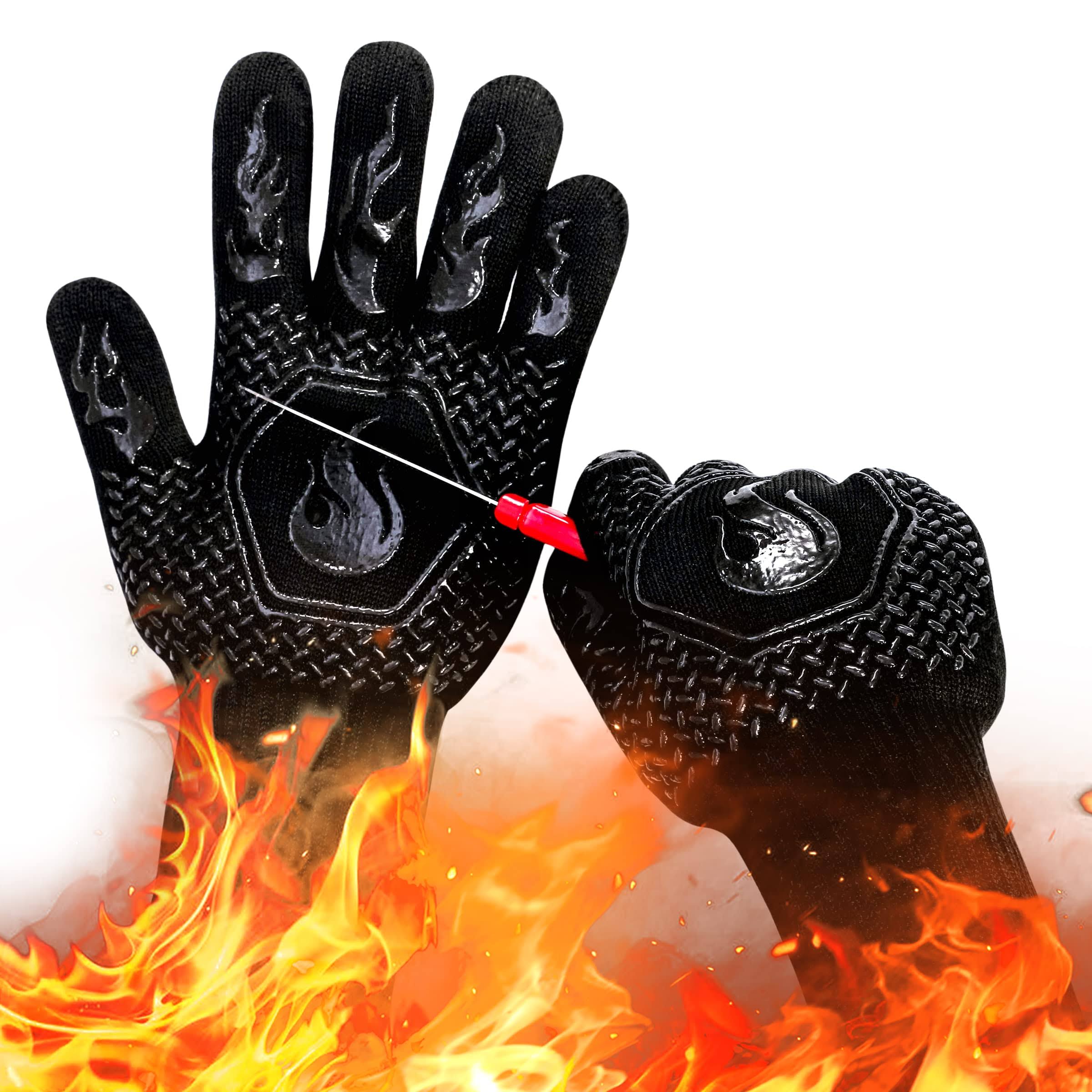 ae8174a4b87069ff4537cb9c76698153078c096d23384aad0e0eff4ed9e63aee.jpg BBQ Fireproof Gloves, Grill Cut-Resistant Gloves 1472��F Heat Resistant Gloves, Non-Slip Silicone Oven Gloves, Kitchen Safe Cooking Gloves for Oven - Image 1