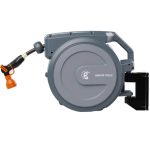 Retractable Garden Hose Reel 130-ft 1/2-in Dark Grey Metal Bracket