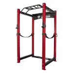 Signature Fitness 1, 500 lb Capacity 3 x 3 in Power Cage Squat Rack, Red