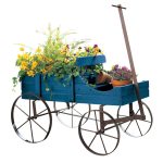 Amish Wagon Decorative Indoor / Outdoor Garden Backyard Planter Blue