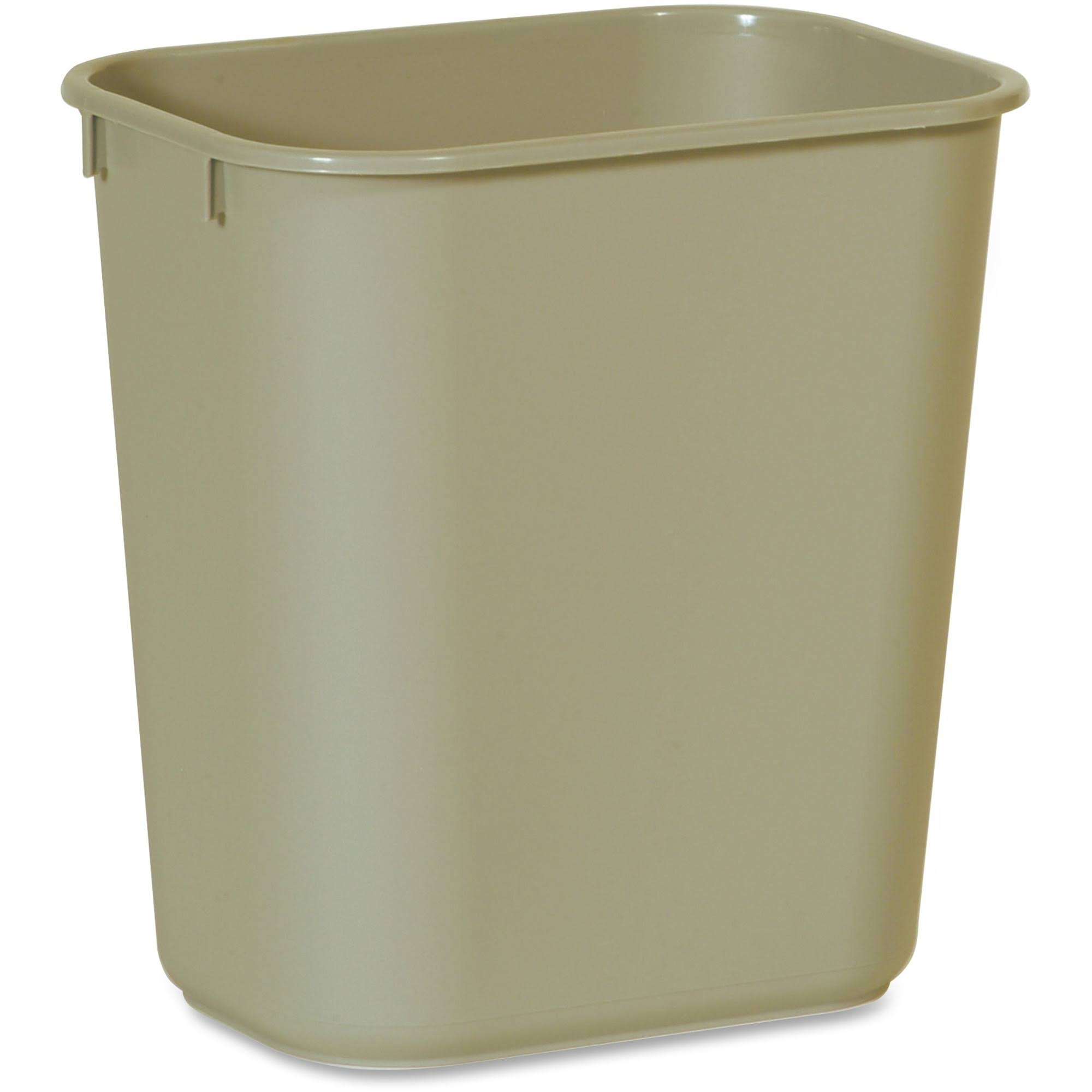 aefe2cbabcc87ba53ab386f1f4b6af9cd345a7e90f943c61bc7606f947baa780.jpg Rubbermaid Commercial Beige Deskside Plastic Wastebasket - Image 1