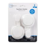 Mainstays Powerful Removable and Reusable Vacuum Suction Cup Hooks - White - 2 Pack