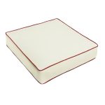 Humble and Haute Sunbrella Canvas Natural, Canvas Jockey Red Corded Indoor/ Outdoor Chair Cushion, Size: 25, Beige