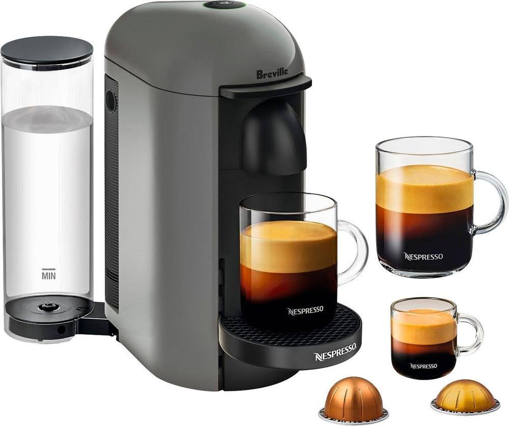 af7aaf07c94d78452b290a55f7e7129b930babc9ebb2495fc20e01c810bbd14c.jpg Breville Nespresso VertuoPlus Espresso & Coffee Machine, Gray - Image 1
