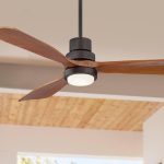52 inch Casa Vieja Delta-Wing DC Modern Indoor Outdoor Ceiling Fan with LED Light Oil Rubbed Bronze Solid Wood Damp Rated for Patio Exterior House