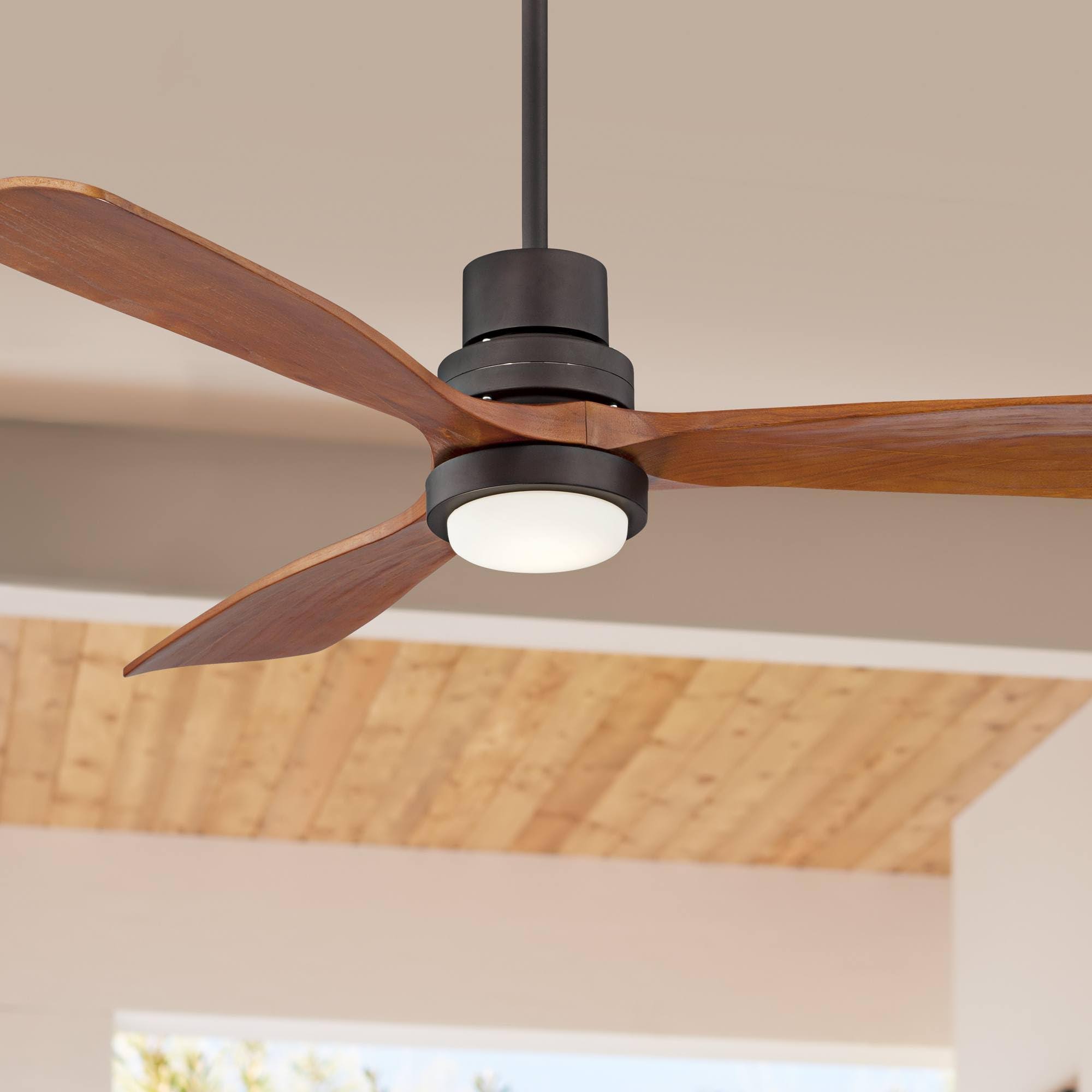 af871d7524d7daa59fb07e35cfc81e133363a1ca0ea3b9d7dbd221955da53d52.jpg 52 inch Casa Vieja Delta-Wing DC Modern Indoor Outdoor Ceiling Fan with LED Light Oil Rubbed Bronze Solid Wood Damp Rated for Patio Exterior House - Image 1