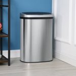 FDW Garbage Can 13 Gallon 50 Liter Kitchen Trash Can for Bathroom Bedroom Home Office Automatic Touch Free High-Capacity with Lid Brushed Stainless