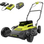Ryobi 40-Volt 18 in. 2-in-1 Cordless Battery Walk Behind Push Lawn Mower with 6.0 Ah Battery and Charger RY401101