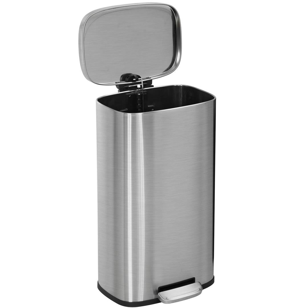 afcc67ff9ccd3c8e1f92803e8bca02f0924415c20d7e287e31fbcb4ab23a002b.jpg Kitchen Trash Can with Lid Step Trash Bin Fingerprint-Proof for Office Bedroom Bathroom Brushed Stainless Steel Garbage Can 8 Gallon/ 30L - Image 1