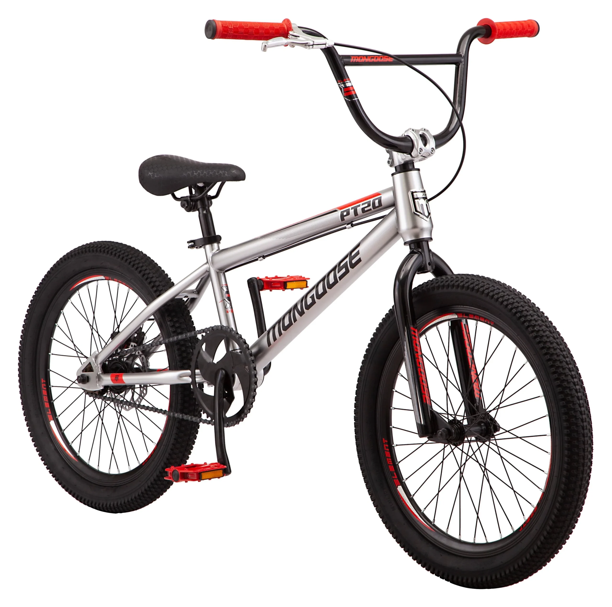 afdf1a47a23ae58196582678df0d6e20360fac554e275091643a114bb9eee48e.webp PT20 BMX 20 In. Kids Bike, Single Speed, Boys, Silver / Black - Image 1