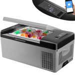 VEVOR 12 Volt Refrigerator 16 qt Portable Mini Car Fridge w/ -4��F-68��F Cooling Range & App Control 12/24V DC & 110-240V AC Electric Compressor Cooler