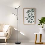Jernell 70" LED Torchiere & Reading Floor Lamp with Remote Control Latitude Run Base Finish: Black