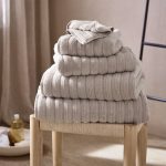 The White Company Rib Hydrocotton Bath Towel, Oatmeal,