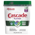 Cascade Platinum ActionPacs Dishwasher Detergent, Fresh Scent - 62 count