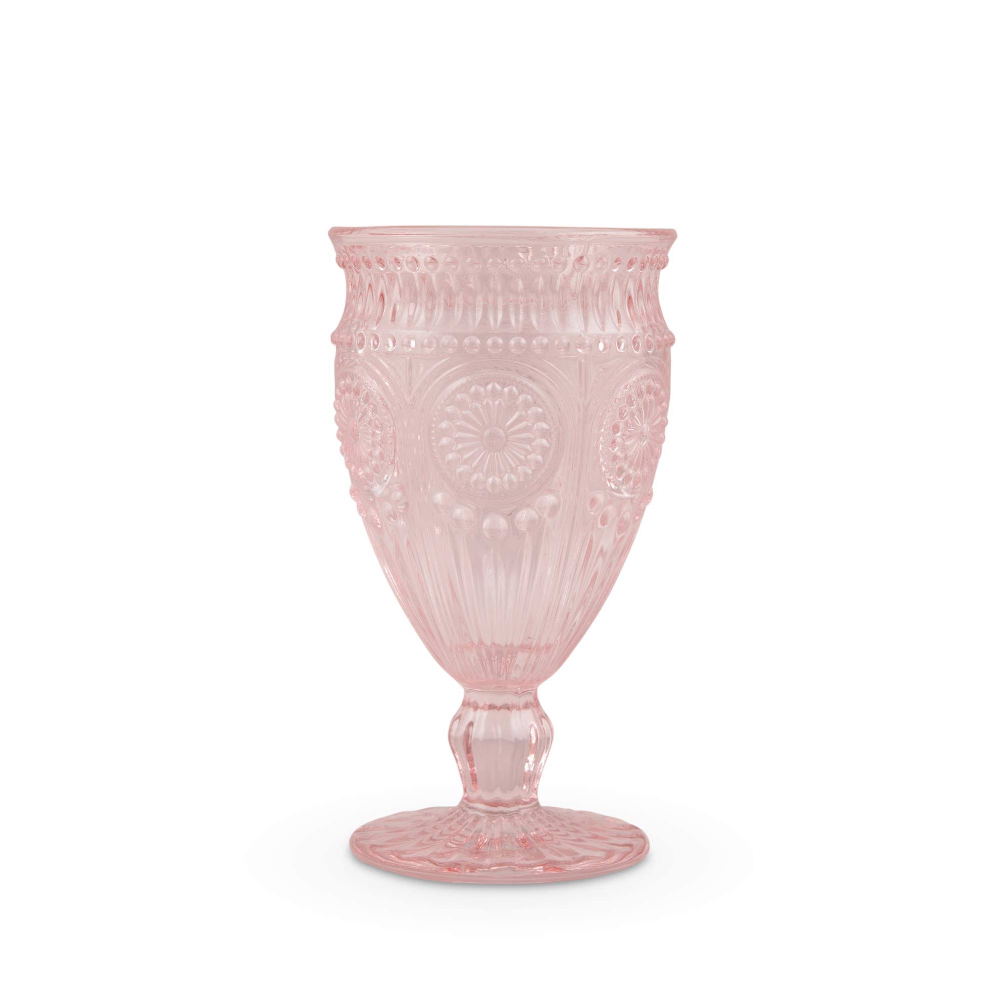 b015f5e9f51172e897e9ab154ec4460f7b908dc4d137e0c2f6668f42f4f6ccfa.jpg Weddingstar Vintage Inspired Pressed Glass Goblet, Blush Pink - Image 1