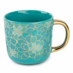 Thyme&Table Stoneware Coffee Mug - Teal Succulent - 16 fl oz
