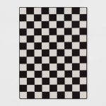 4'x5'5" Small Checker Rug Charcoal and Ivory - Room Essentials
