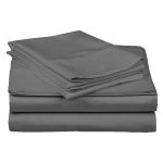 Superior Egyptian Cotton Solid Sateen Bed Sheet Set - Queen - Grey