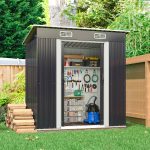 6 ft. W x 4 ft. D Metal Storage Shed JAXSUNNY